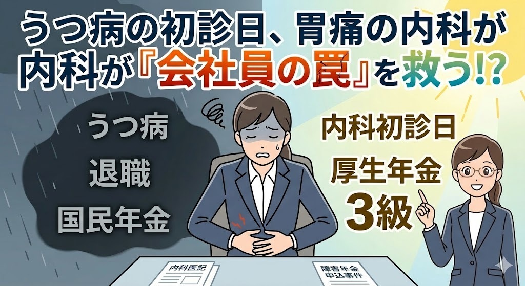 うつ病の初診日は「胃痛で受診した内科」になる？会社員が陥る罠
