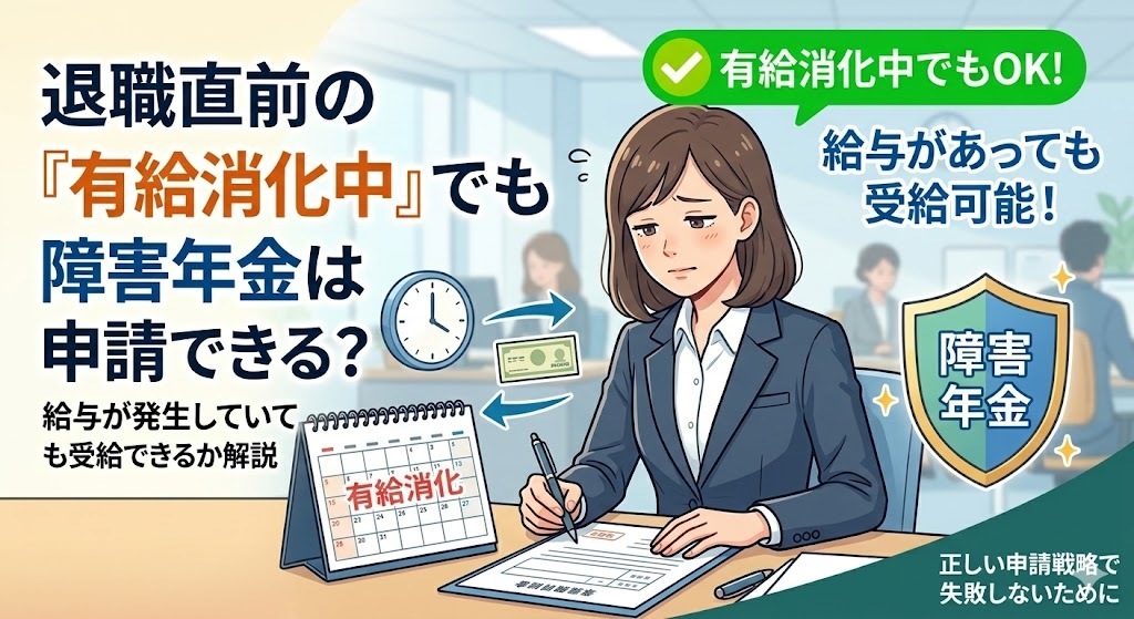 退職直前の「有給消化中」でも障害年金は申請できる？給与が発生していても受給できるか