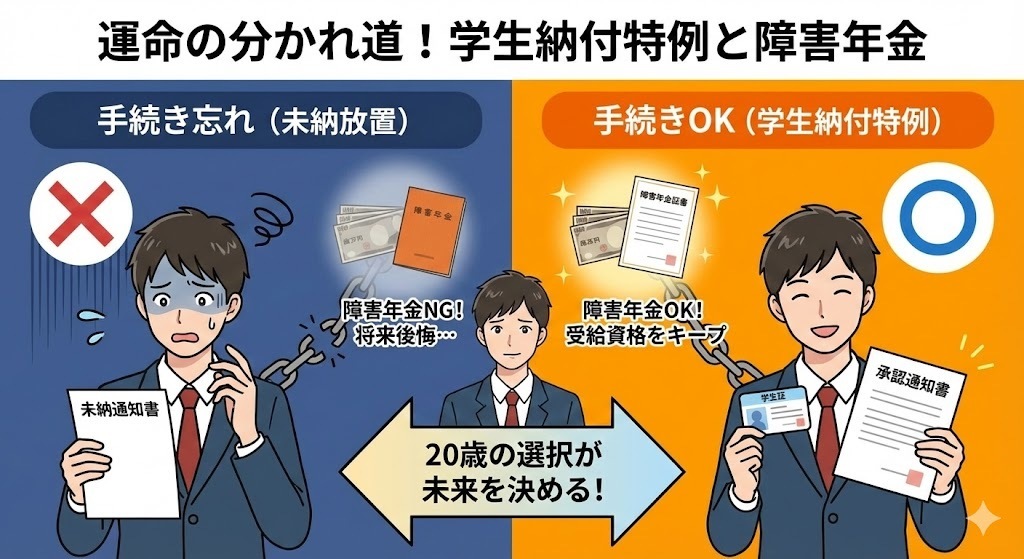 運命の分かれ道！学生納付特例と障害年金
