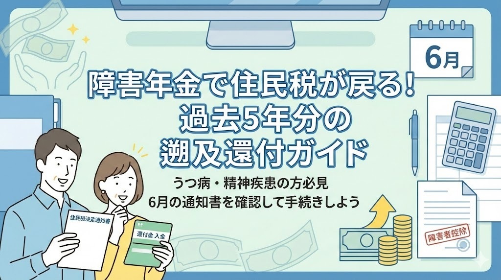 障害年金で住民税が戻る！過去5年分の遡及還付ガイド