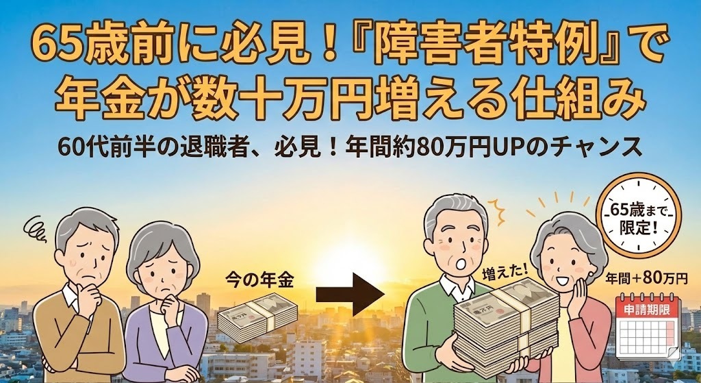 65歳前に必見！「障害者特例」で年金が数十万円増える仕組み