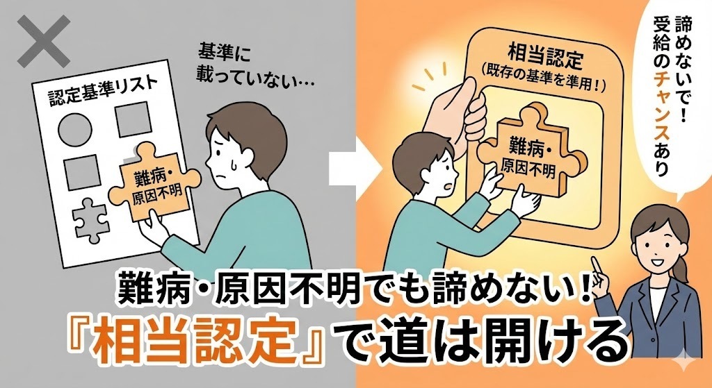 難病・原因不明でも諦めない！「相当認定」で道は開ける