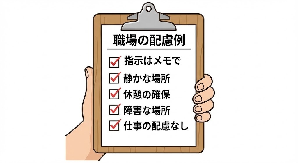 障害年金の審査で認められる職場の配慮チェックリスト｜合理的配慮の具体例