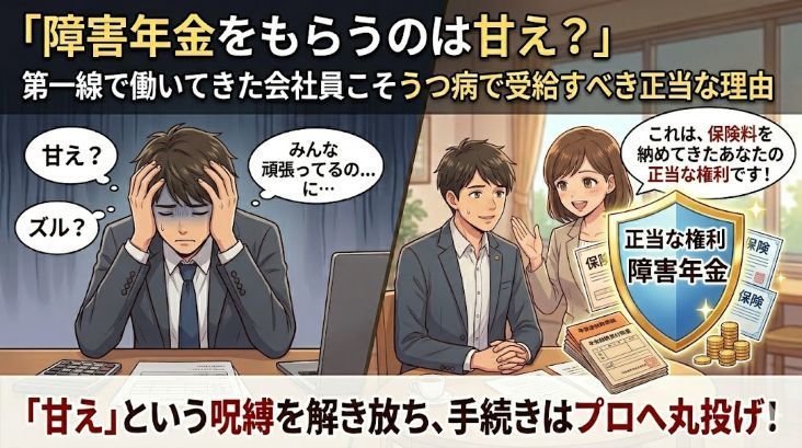 「障害年金をもらうのは甘え？」第一線で働いてきた会社員こそうつ病で受給すべき正当な理由