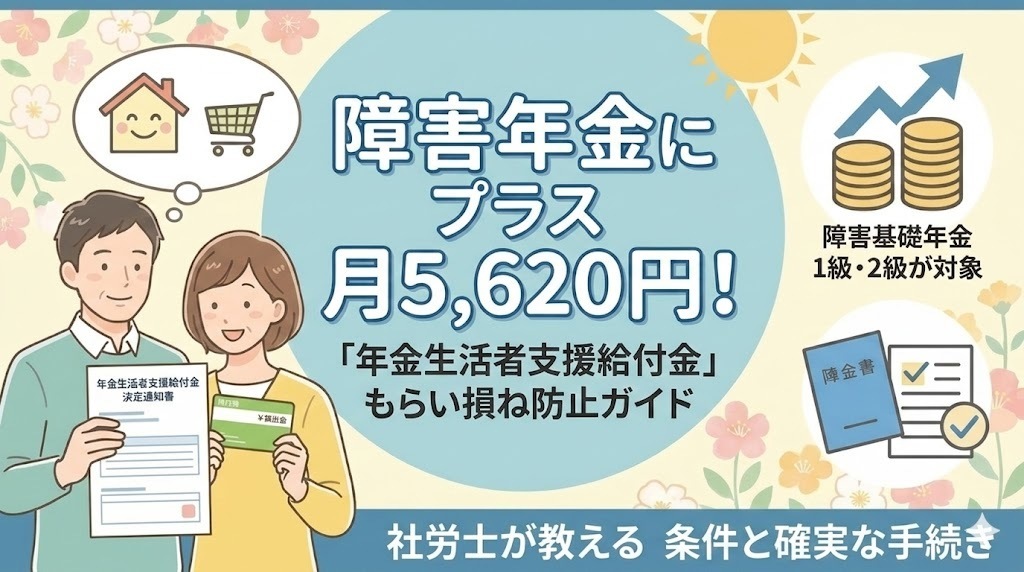 障害年金にプラス月5,620円！「年金生活者支援給付金」もらい損ね防止ガイド