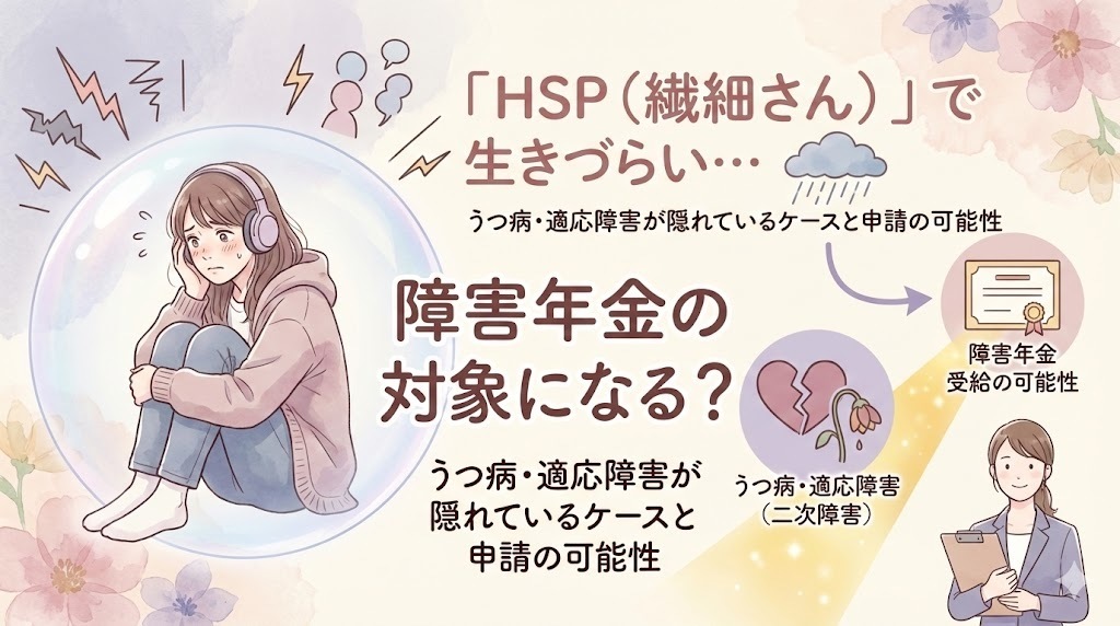 「HSP（繊細さん）」で生きづらい・・・障害年金の対象になる？