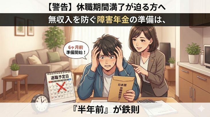 【警告】うつ病で休職期間満了が迫る方へ！退職後の無収入を防ぐ障害年金の準備は「半年前」が鉄則