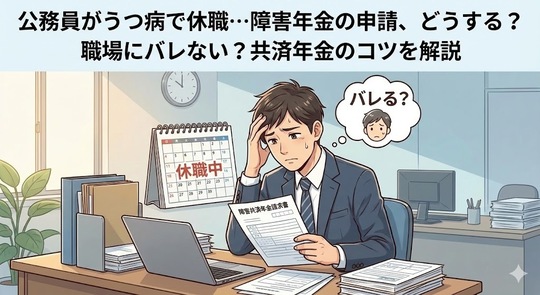 公務員がうつ病で休職・・・障害年金の申請、どうする？職場にバレない？共済年金のコツを解説
