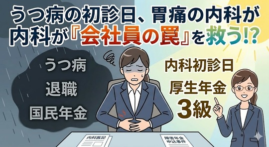 うつ病の初診日は「胃痛で受診した内科」になる？会社員が陥る罠