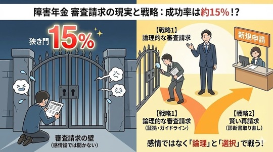 障害年金‗審査請求の現実と戦略：成功率は約15%？