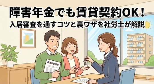 障害年金でも賃貸契約OK！入居審査を通すコツと裏ワザを社労士が解説