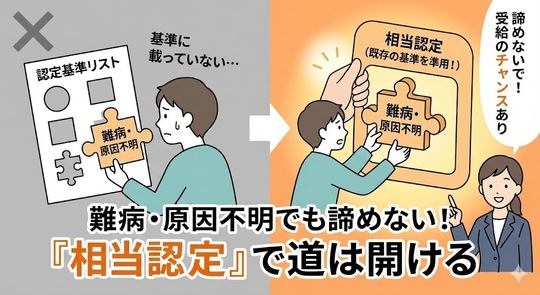 難病・原因不明でも諦めない！「相当認定」で道は開ける