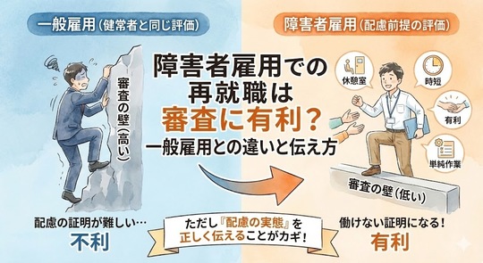 障害者雇用での再就職は震災に有利？一般雇用との違いと伝え方