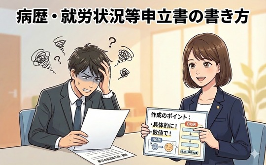 病歴・就労状況等申立書の書き方と作成サポートのイメージ