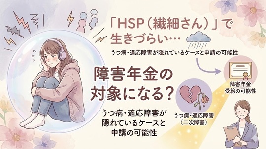 「HSP（繊細さん）」で生きづらい・・・障害年金の対象になる？
