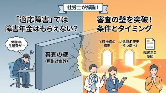 「適応障害」では障害年金はもらえない？審査の壁を突破するための条件と「診断名変更」のタイミング
