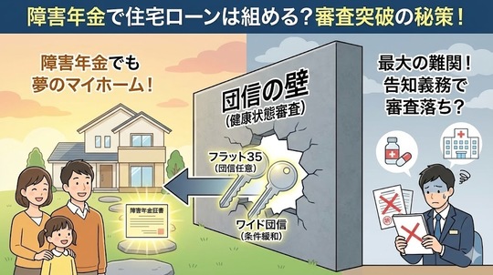 障害年金で住宅ローンは組める？審査突破の秘訣！