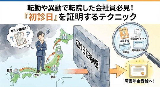 転勤や異動で転院した会社員必見！「初診日」を証明するテクニック